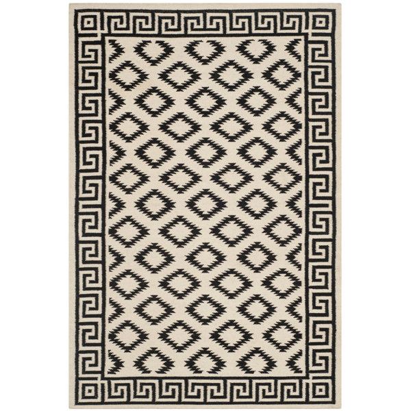 Canora Grey Handgefertigter Teppich Valenzuela aus Wolle in Elfenbein